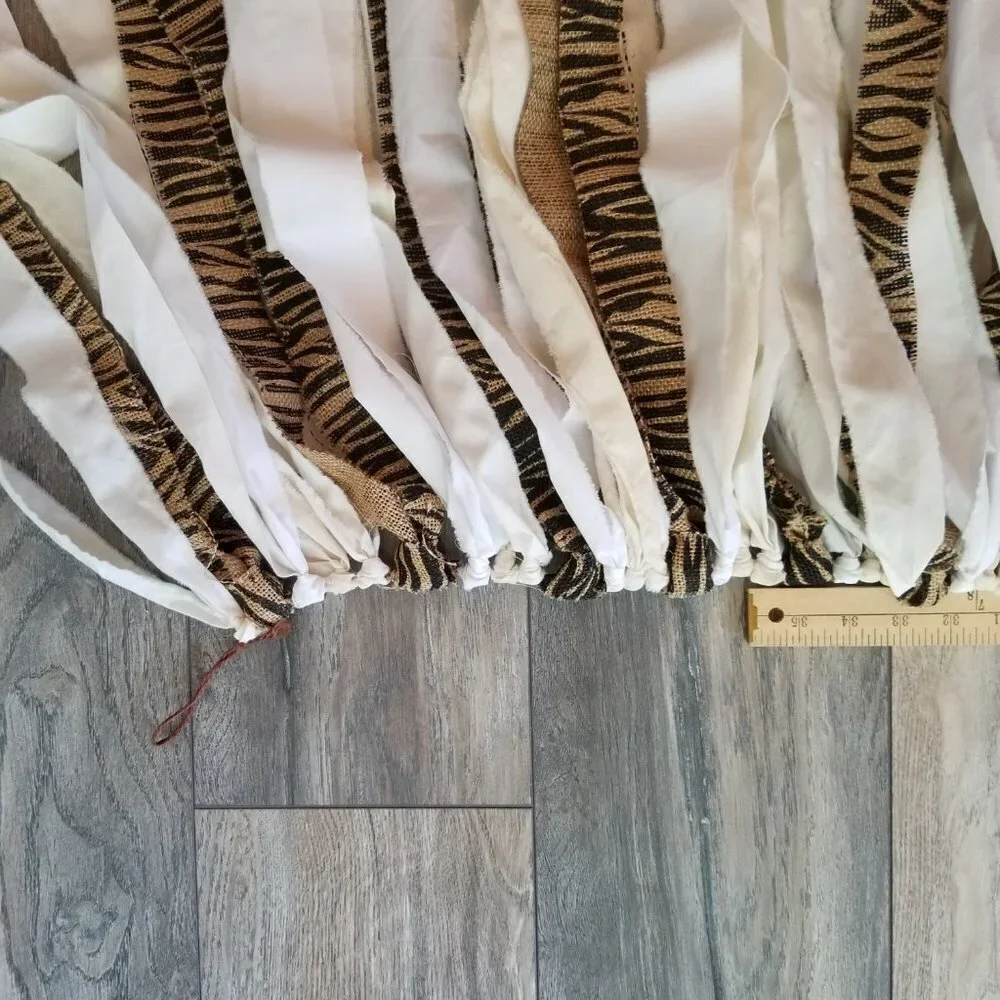 Linen Fabric Banner Wall Hanging | Zebra Burlap | 5'